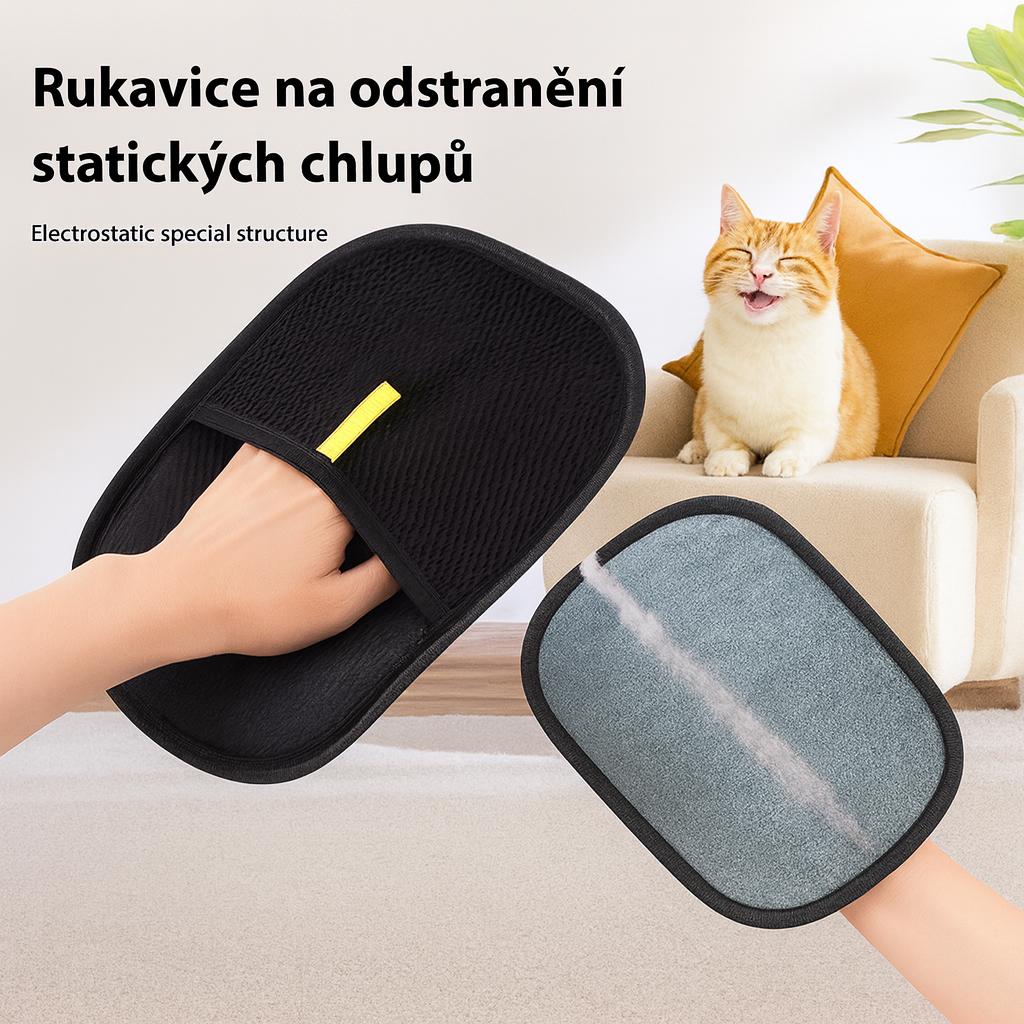 Elektrostatická rukavice proti chlupům